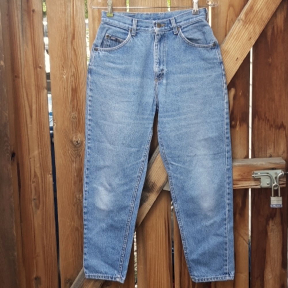 Vintage lee high rise mom jeans lightwash sz 27